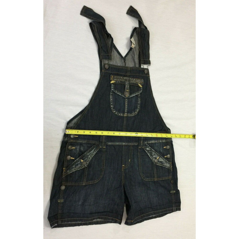 FOREVER 21 WOMENS COTTON JEANS BIB SHORTALLS OVERALLS SIZE 11